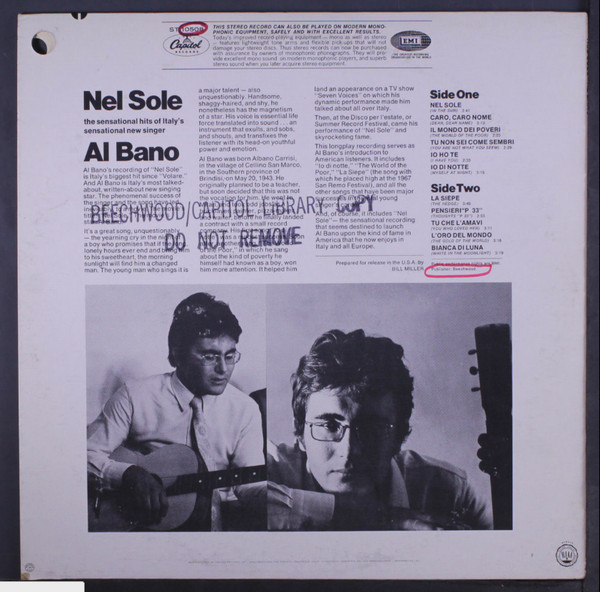 Al Bano – Nel Sole (1968, Vinyl) - Discogs