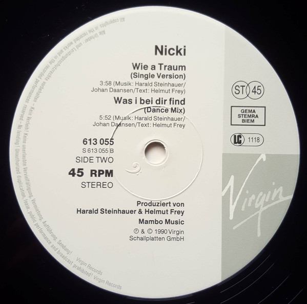 last ned album Nicki - Wie A Traum 12 Dance Mix