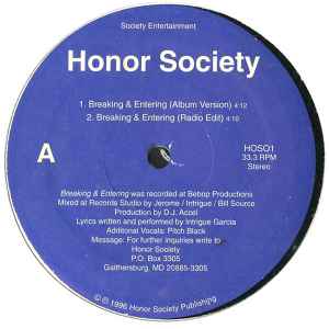Honor Society (2) - Breaking & Entering / Red Dawn album cover