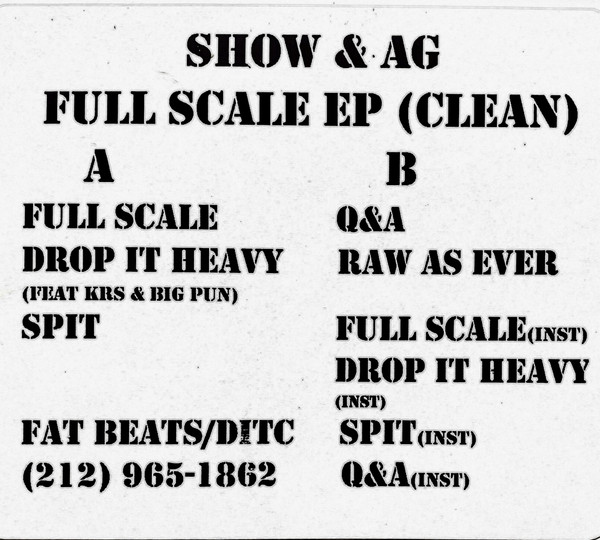 Show & AG – Full Scale EP (Clean) (1998, Vinyl) - Discogs