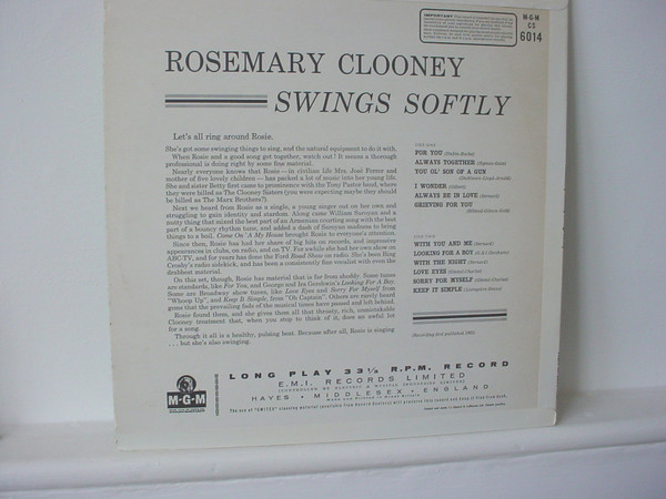 descargar álbum Rosemary Clooney - Rosemary Clooney Swings Softly