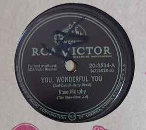 Rose Murphy - You, Wonderful You / Don't! Stop! album cover