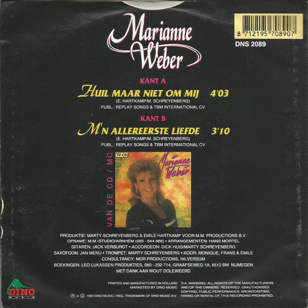 descargar álbum Marianne Weber - Huil Maar Niet Om Mij