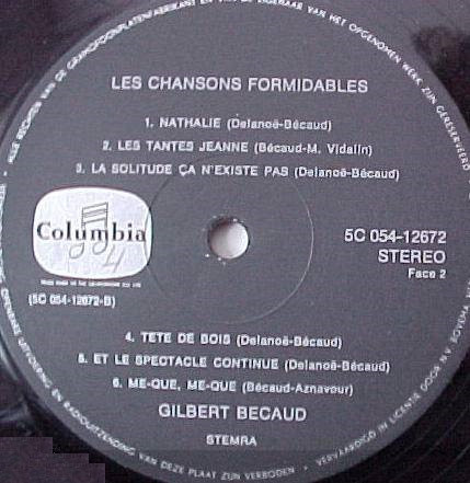 ladda ner album Gilbert Becaud - Les Chansons Formidables