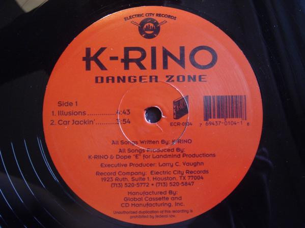 K-Rino – Danger Zone (1995, Vinyl) - Discogs