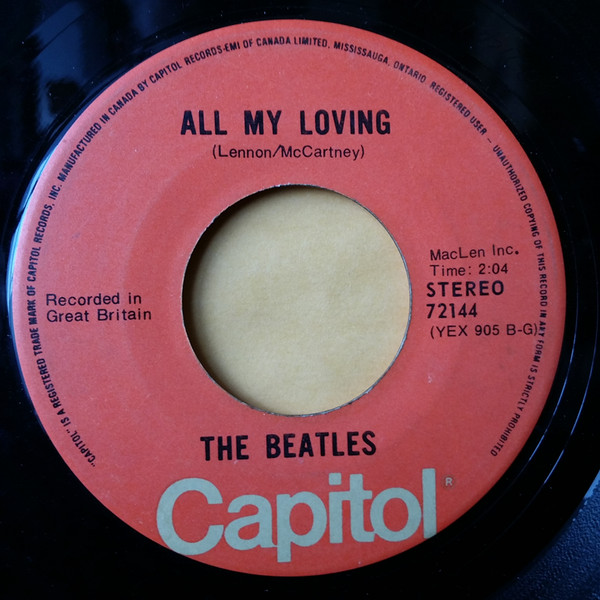 The Beatles – All My Loving (1971, Vinyl) - Discogs