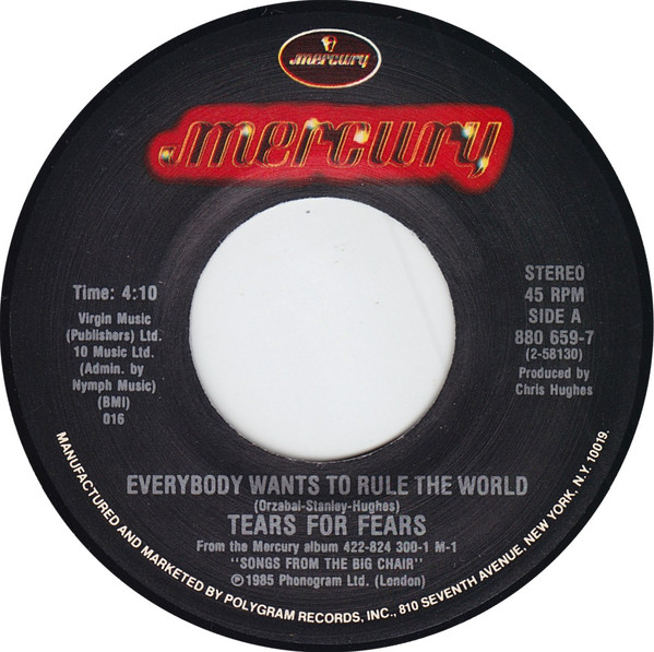 Tears For Fears – Everybody Wants To Rule The World (1985, Vinyl) - Discogs