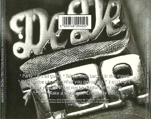 De De – TBA (Totally Bombastic Anecdotes) (1995, CD) - Discogs