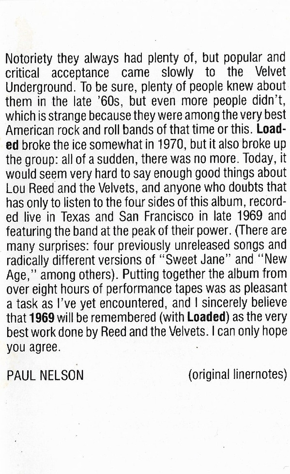 baixar álbum The Velvet Underground - 1969 Velvet Underground Live With Lou Reed 1