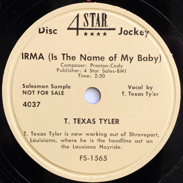 T. Texas Tyler – Irma / Blue Kimono Blues (Shellac) - Discogs