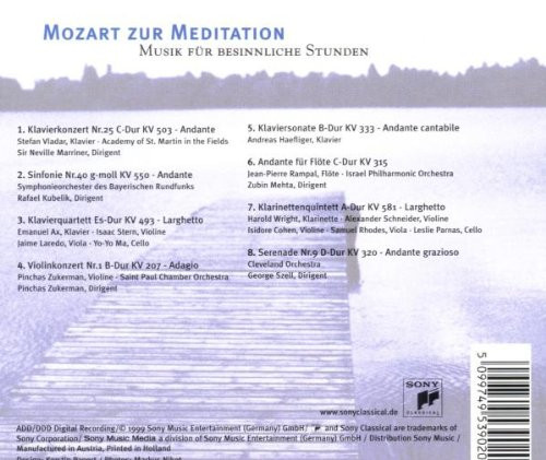 descargar álbum Mozart - Mozart Zur Meditation