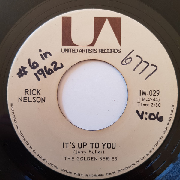 last ned album Ricky Nelson - Its Up To You