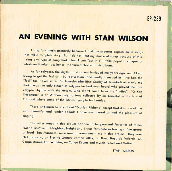 baixar álbum Stan Wilson - An Evening With Stan Wilson