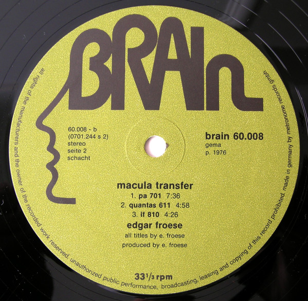 ladda ner album Edgar Froese - Macula Transfer