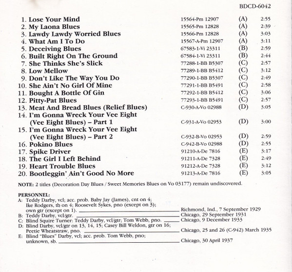 descargar álbum Blind Teddy Darby - 1929 1937 Complete Recorded Works In Chronological Order