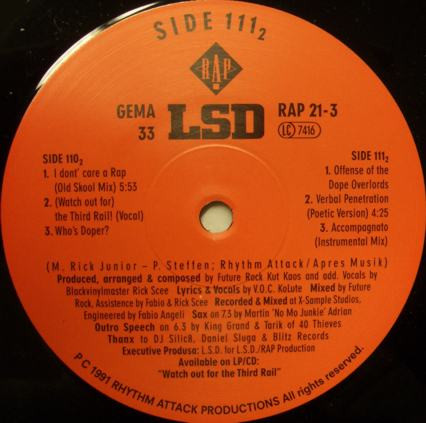 LSD – I Don't Care A Rap EP (1991, Vinyl) - Discogs