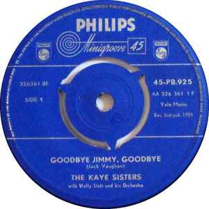The Kaye Sisters - Goodbye Jimmy, Goodbye / Dancing With My Shadow album cover