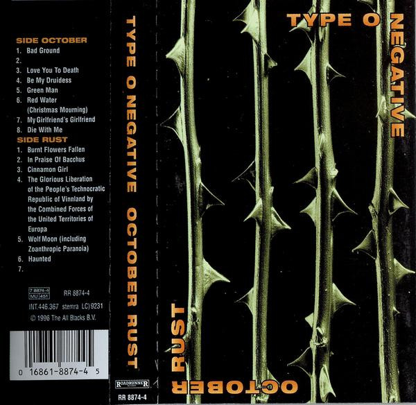 samlet set Link ved godt Type O Negative – October Rust (1996, Cassette) - Discogs