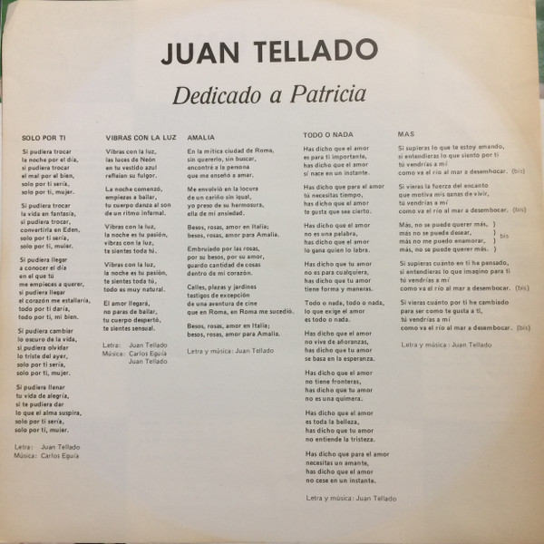 télécharger l'album Juan Tellado - Dedicado A Patricia