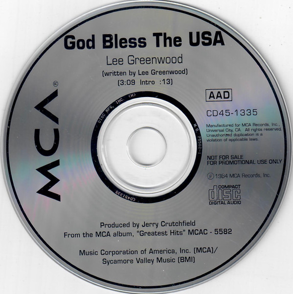 Lee Greenwood – God Bless The USA (1984, Gloversville Pressing