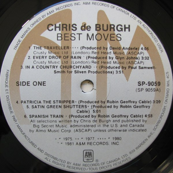 Chris de Burgh - Best Moves | A&M Records (SP 9059) - 3