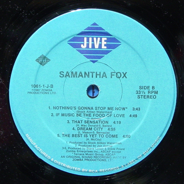 Samantha Fox - Samantha Fox | Jive (1061-1-J) - 4