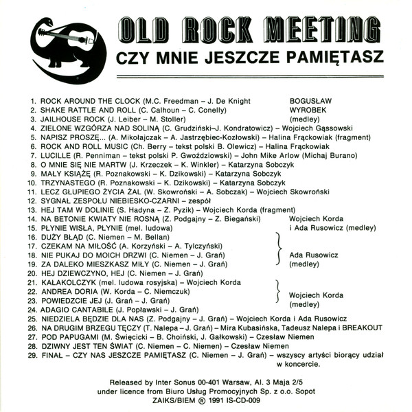 ladda ner album Various - Old Rock Meeting Czy Mnie Jeszcze Pamiętasz