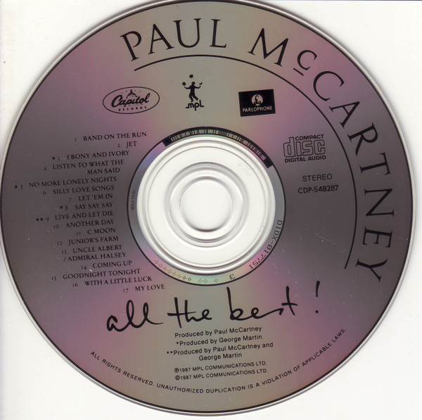 Paul McCartney - All The Best ! | Capitol Records (CDP 548287) - 3