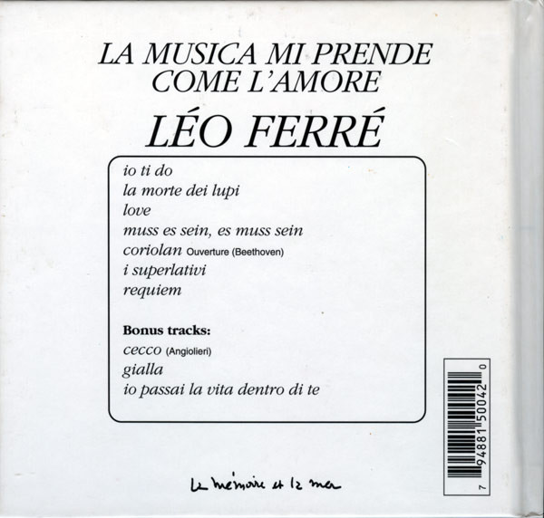 descargar álbum Léo Ferré - La Musica Mi Prende Come LAmore