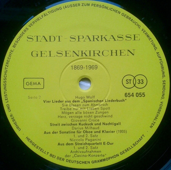 ladda ner album Various - Stadt Sparkasse Gelsenkirchen 1869 1969