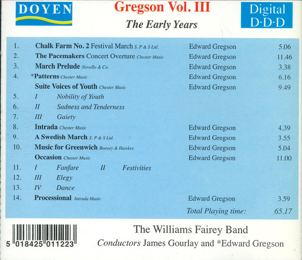 ladda ner album Williams Fairey Band, Gregson - Gregson Volume III The Early Years
