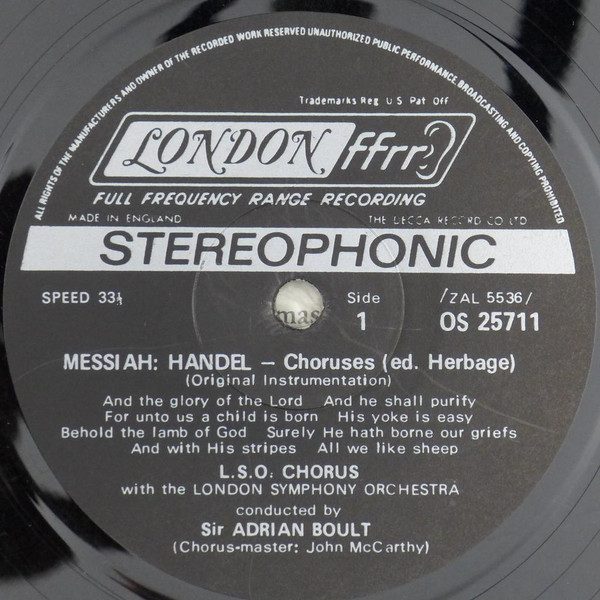 descargar álbum The London Symphony Chorus & Orchestra, Sir Adrian Boult - Messiah Choruses