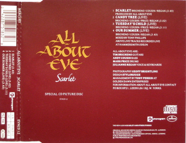 All About Eve – Scarlet (1990, CD) - Discogs