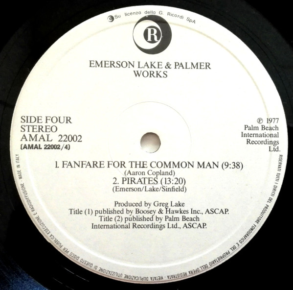 Emerson Lake & Palmer - Works (Volume 1) | Ricordi (AMAL 22002) - 6