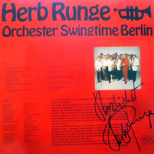 last ned album Herb Runge Orchester - Swingtime Berlin