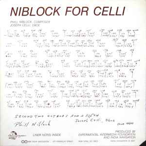 Phill Niblock - Niblock For Celli / Celli Plays Niblock album cover