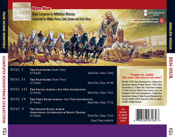 lataa albumi Miklós Rózsa - Ben Hur Complete Soundtrack Collection