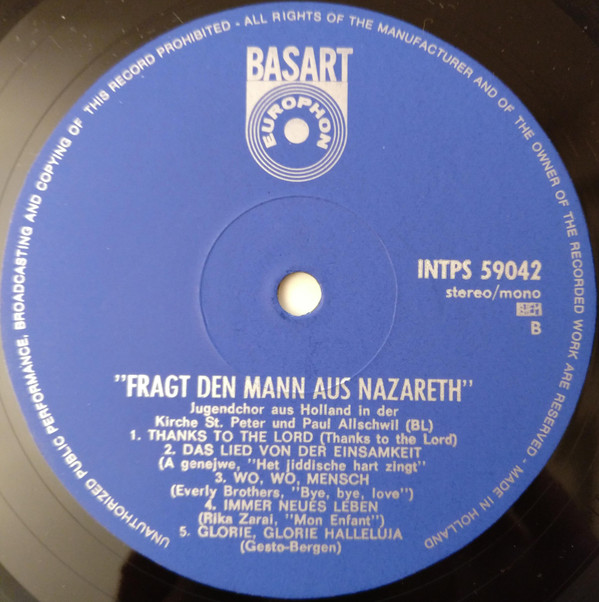 lataa albumi Jugendchor Aus Bergen, Cees Overtoom - Fragt Den Mann Aus Nazareth