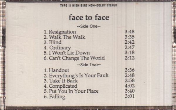 Face To Face – Face To Face (1996, Vinyl) - Discogs