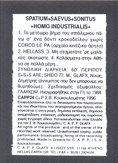 ladda ner album Spatium + Saevus + Sontitus - Homo Industrialis Part 1