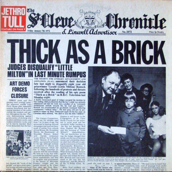 Jethro Tull – Thick As A Brick (Vinyl) - Discogs