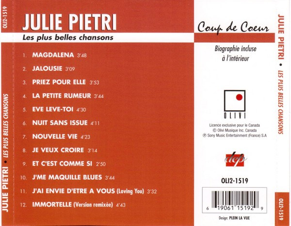 télécharger l'album Julie Pietri - Les Plus Belles Chansons
