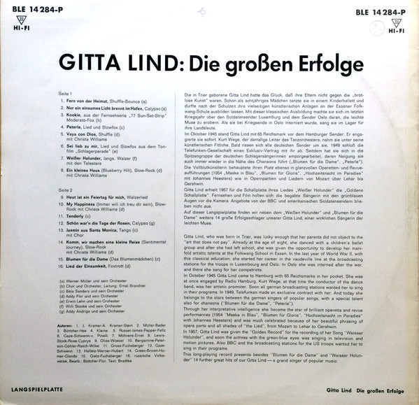 baixar álbum Gitta Lind - Die Grossen Erfolge