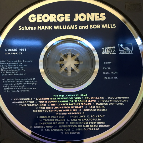 descargar álbum George Jones - George Jones Salutes Hank Williams And Bob Wills
