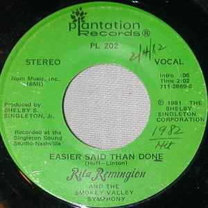 Rita Remington - Easier Said Than Done / Don't We Belong In Love album cover