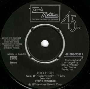 Stevie Wonder - Too High album cover