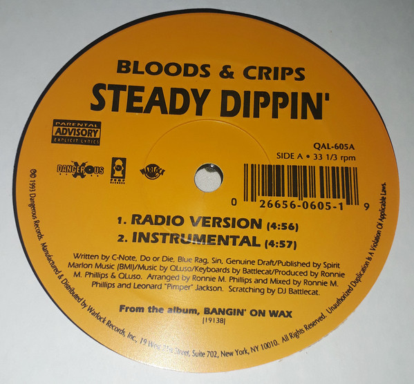 Bloods & Crips – Steady Dippin' (1993, CD) - Discogs