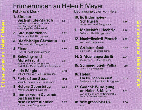 télécharger l'album Various - Erinnerungen An Helen F Meyer
