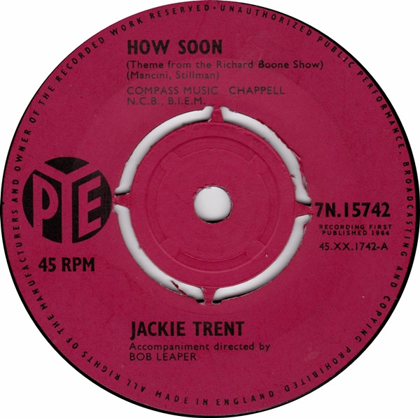 descargar álbum Jackie Trent - How Soon Theme From The Richard Boone Show