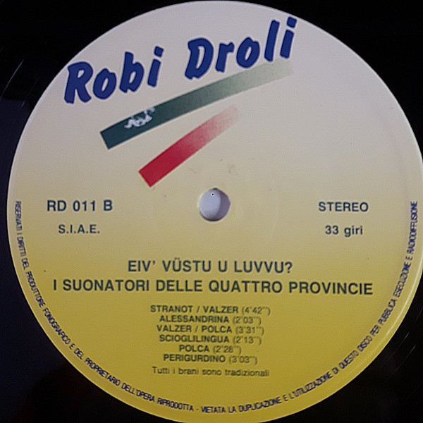 baixar álbum I Suonatori Delle Quattro Province - Eiv Vüstu U Luvvu